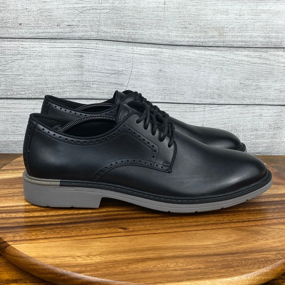 Cole Haan Go To Plain Toe Oxford Black Leather Gray Midsole Shoe C34123 Men’s 12